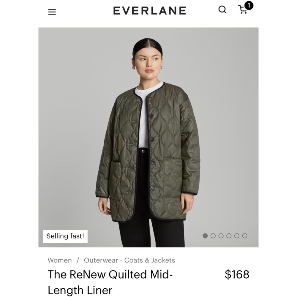 Everlane The ReNew Quilted Mid-Length Liner